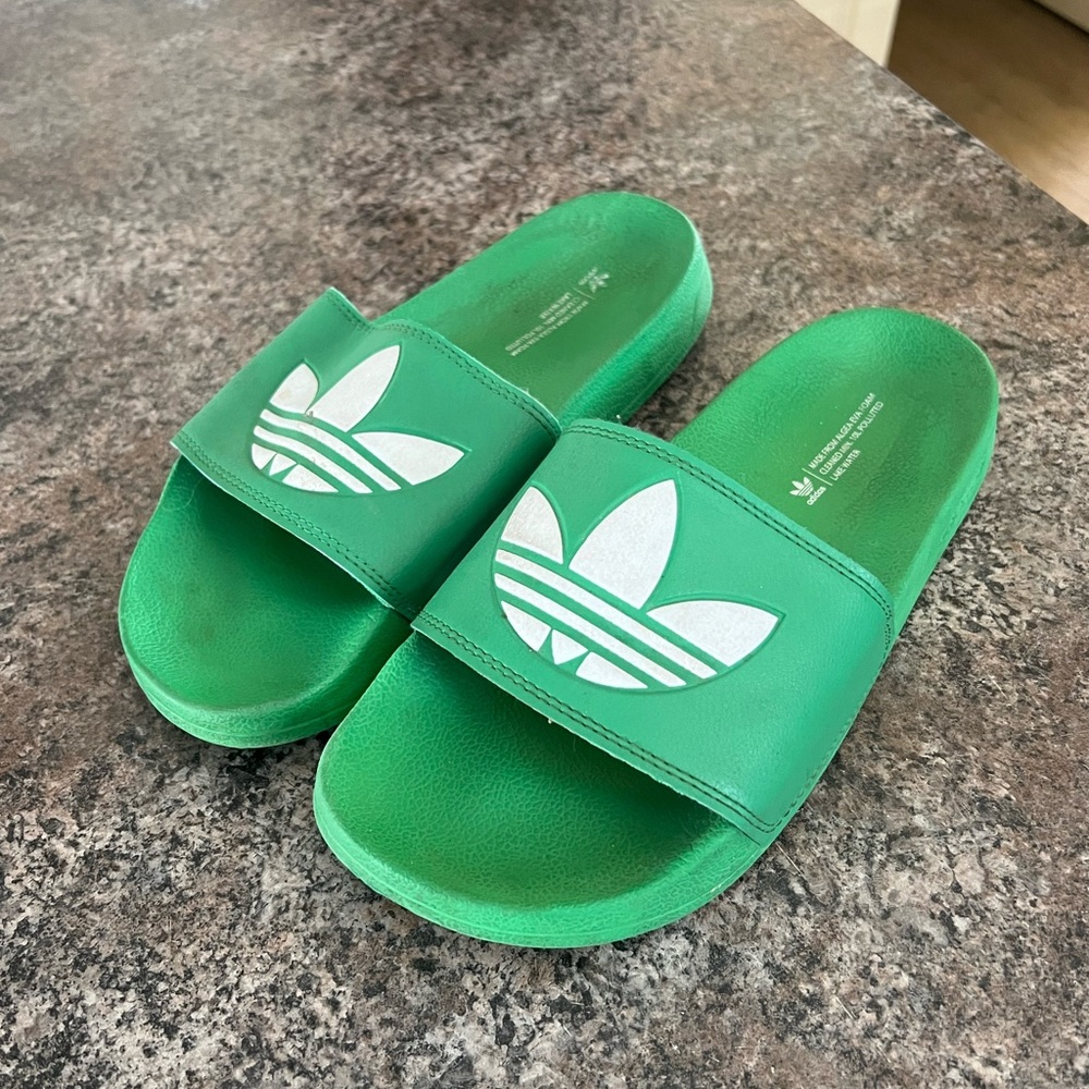 Adidas Women Green Slides
